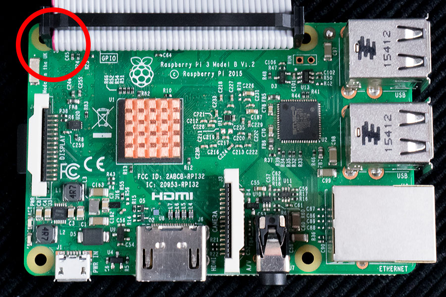 Raspberry PI3 mit GPIO Flachbandkabel